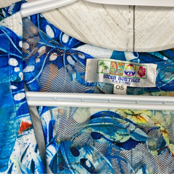 NWOT India boutique flamingo print stretch dress - Picture 4 of 7